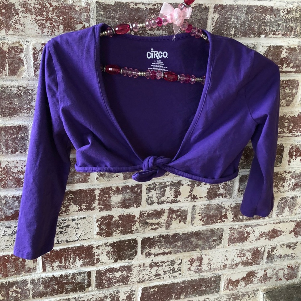 Girls Circo Tie-Front Shrug Purple Size 10/12